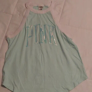 Victoria's Secret PINK Sequin Spell out muscle tank Medium